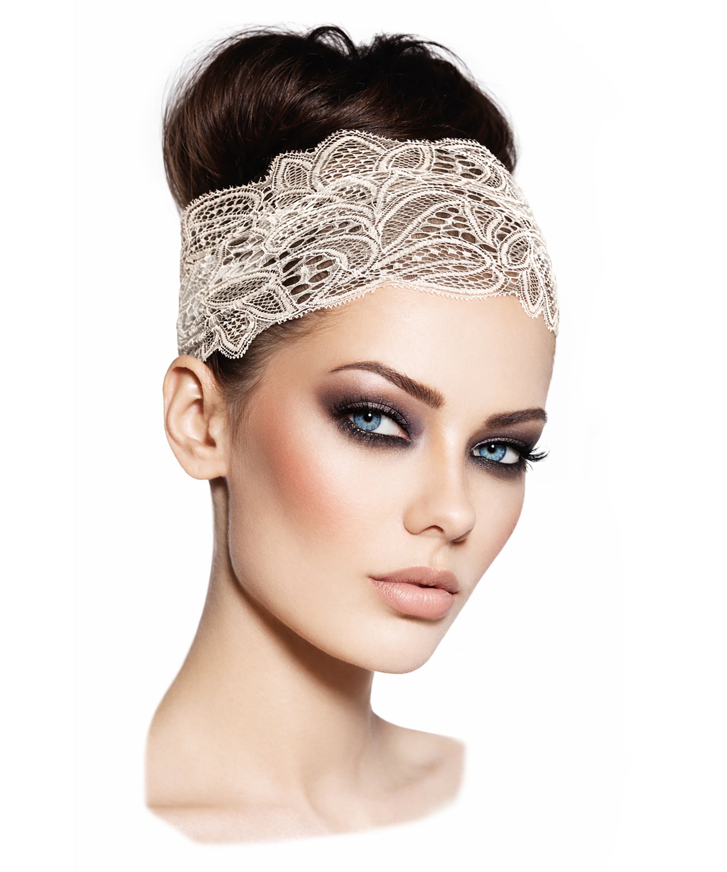 White vintage lace headband