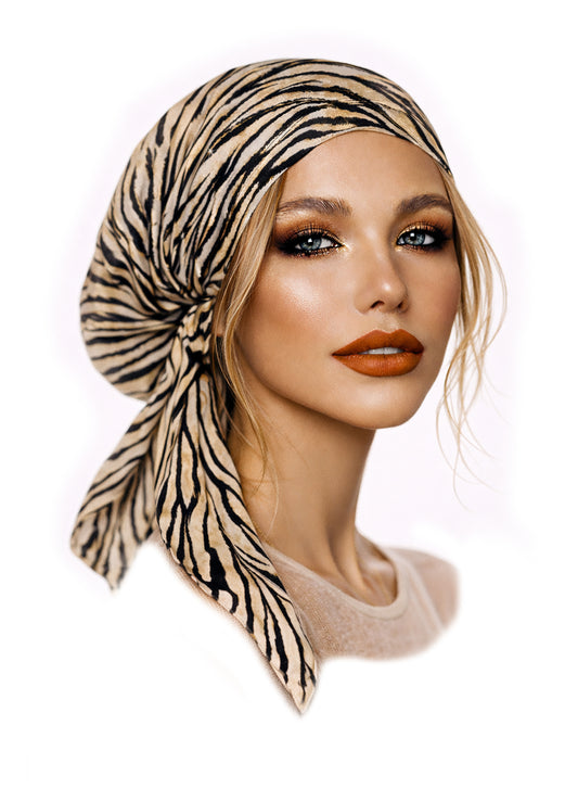 Black gold stripe sparkles non slip headscarf