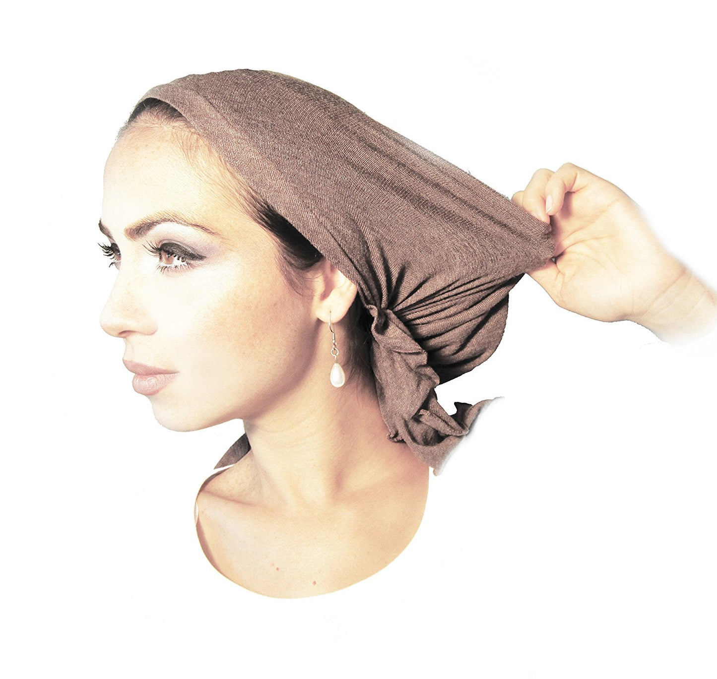 Brown velour non slip headband for wig & headscarf