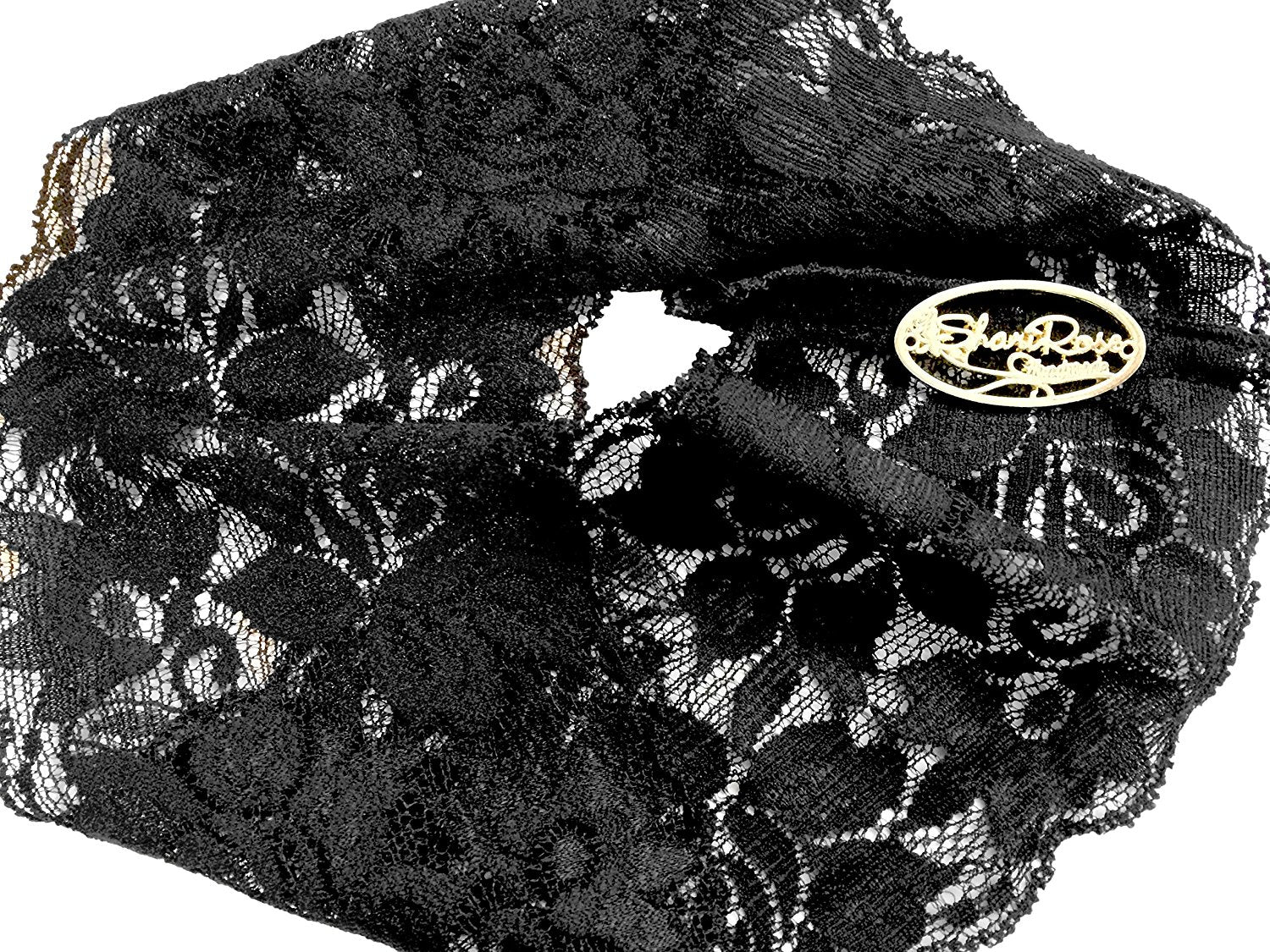 Everyday black floral lace headband