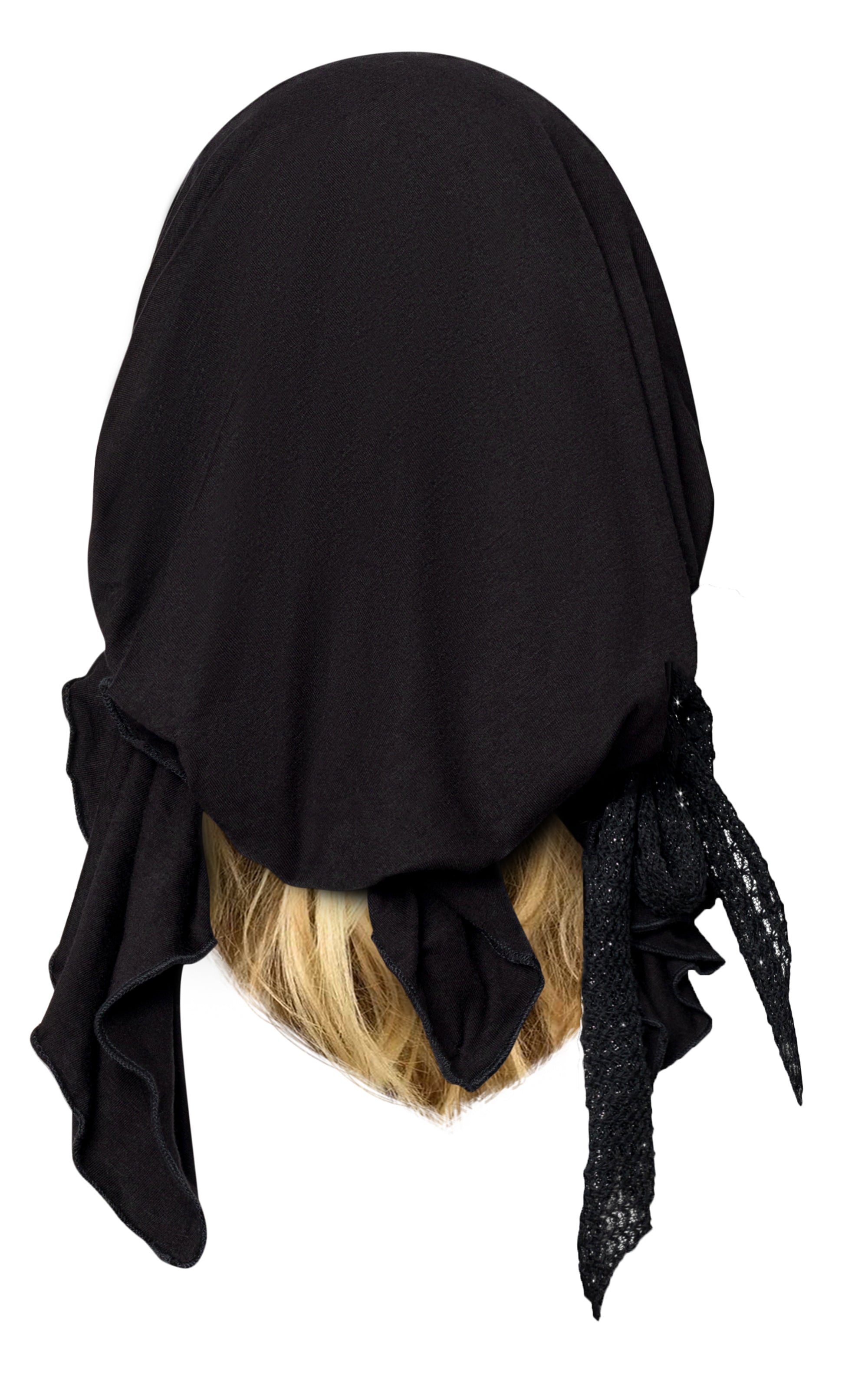 Black pre tied headscarf sparkly knit wrap