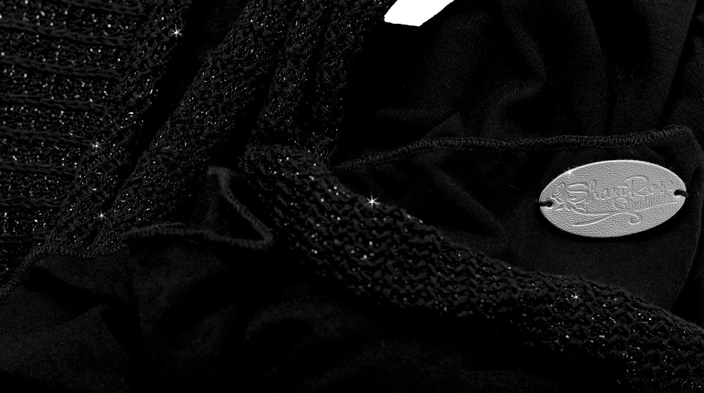 Black pre tied headscarf sparkly knit wrap