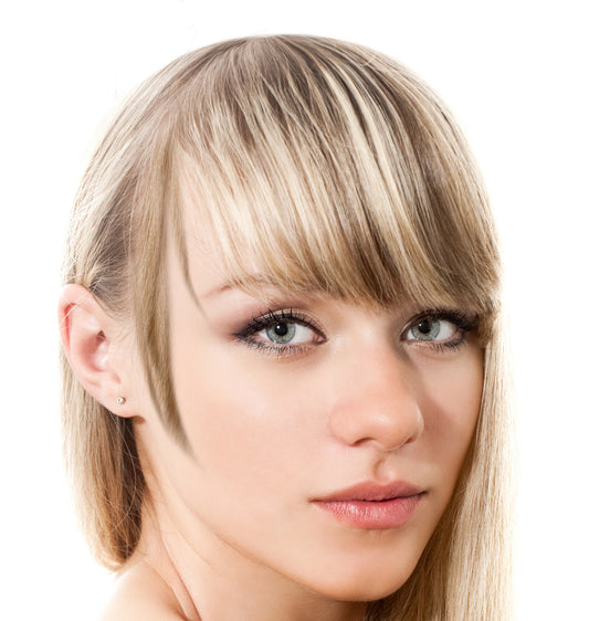 Clip in bangs hair extension mini wig 100% real human (Dirty blonde)