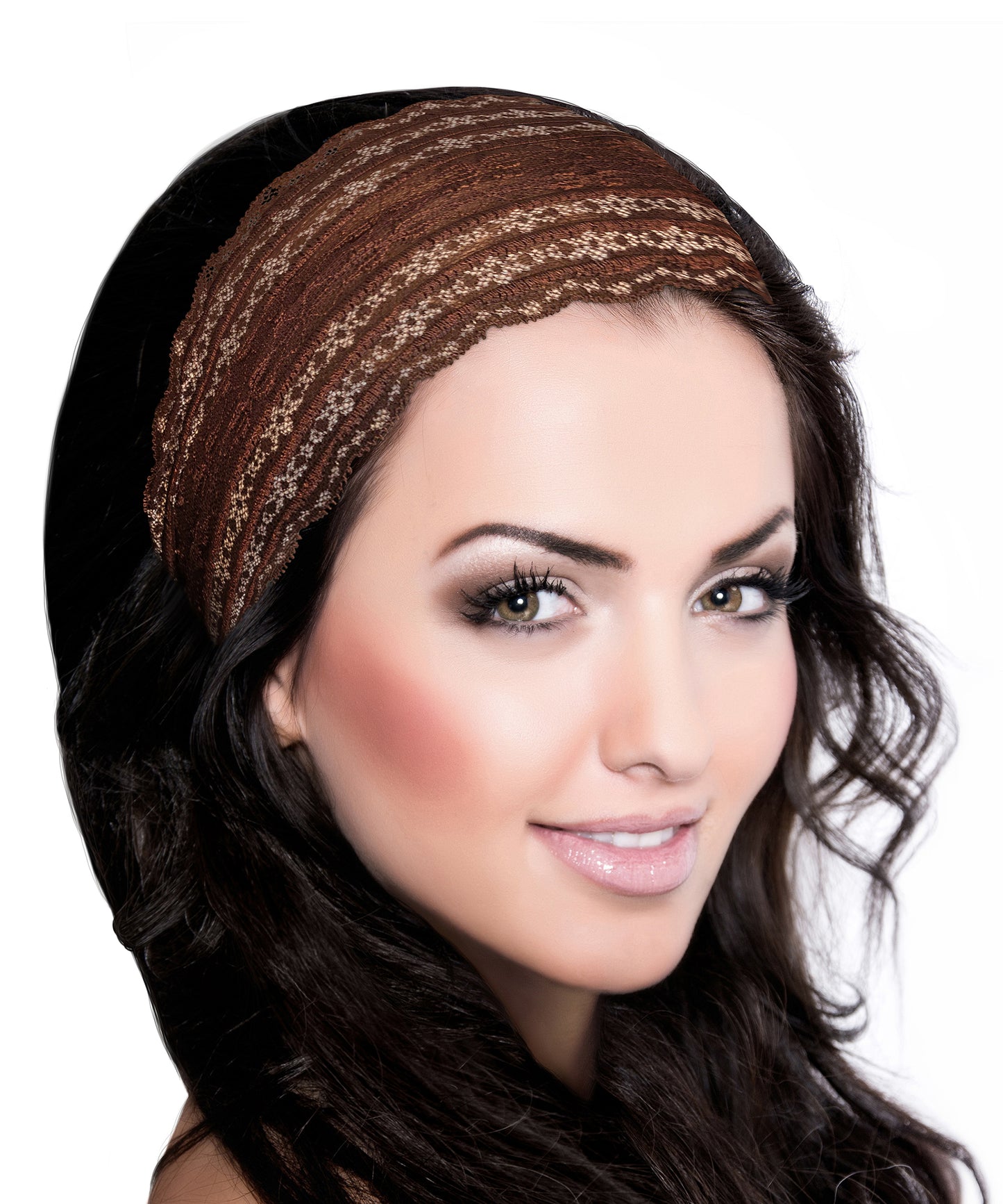 Brown vintage lace boho chic headband