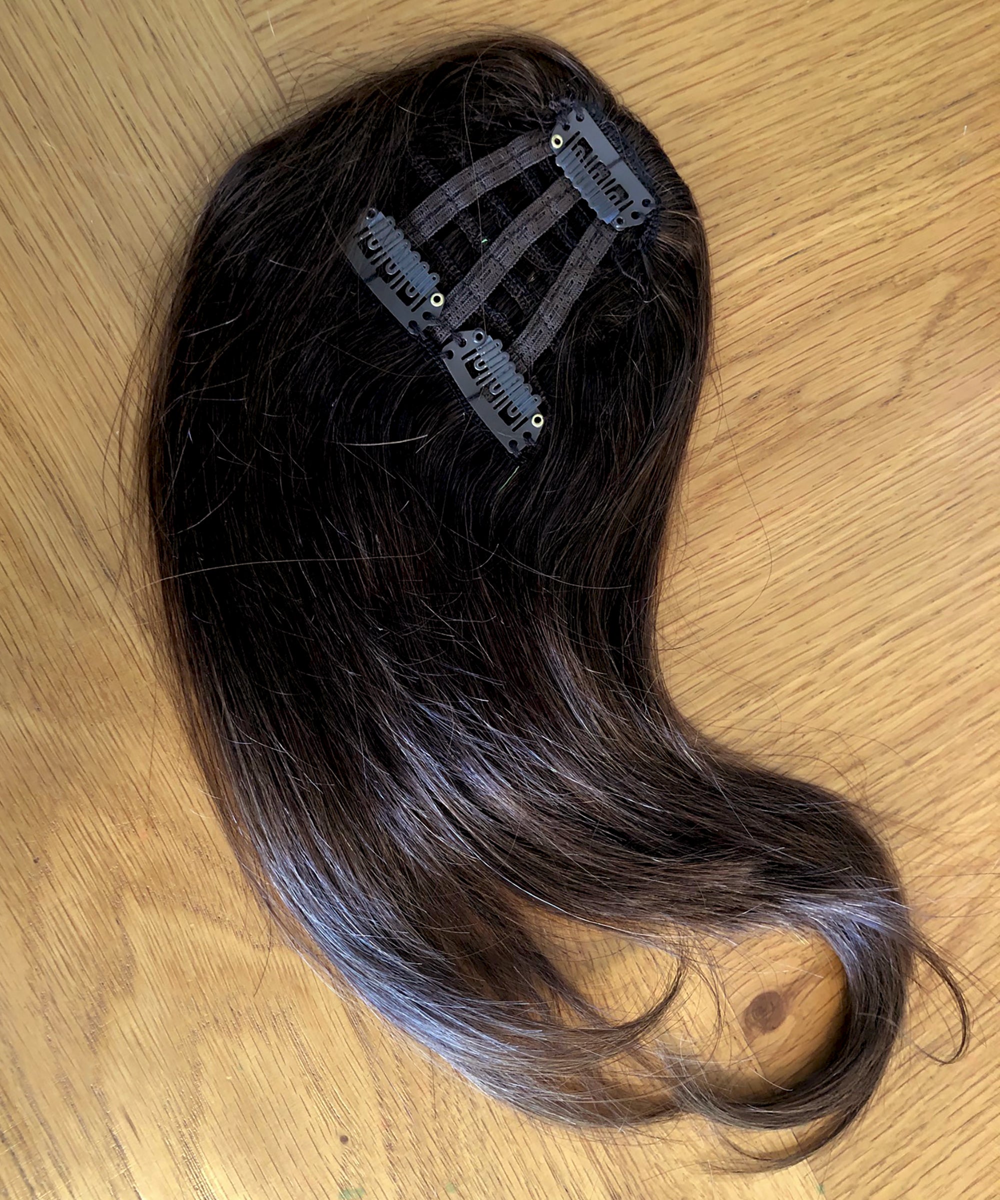 Clip in bangs hair extension mini wig 100% real human (Brown)