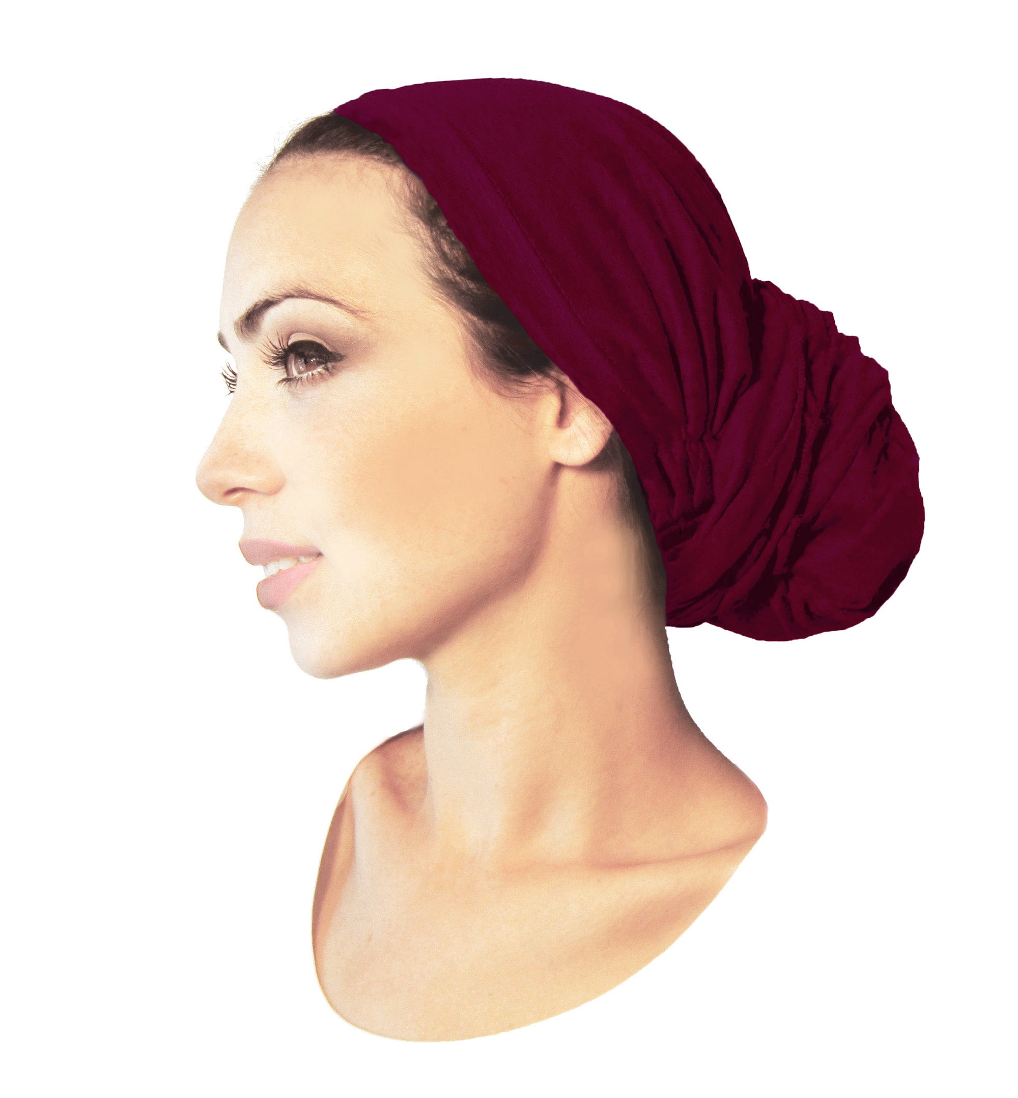 Cabernet soft cotton pre-tied headscarf