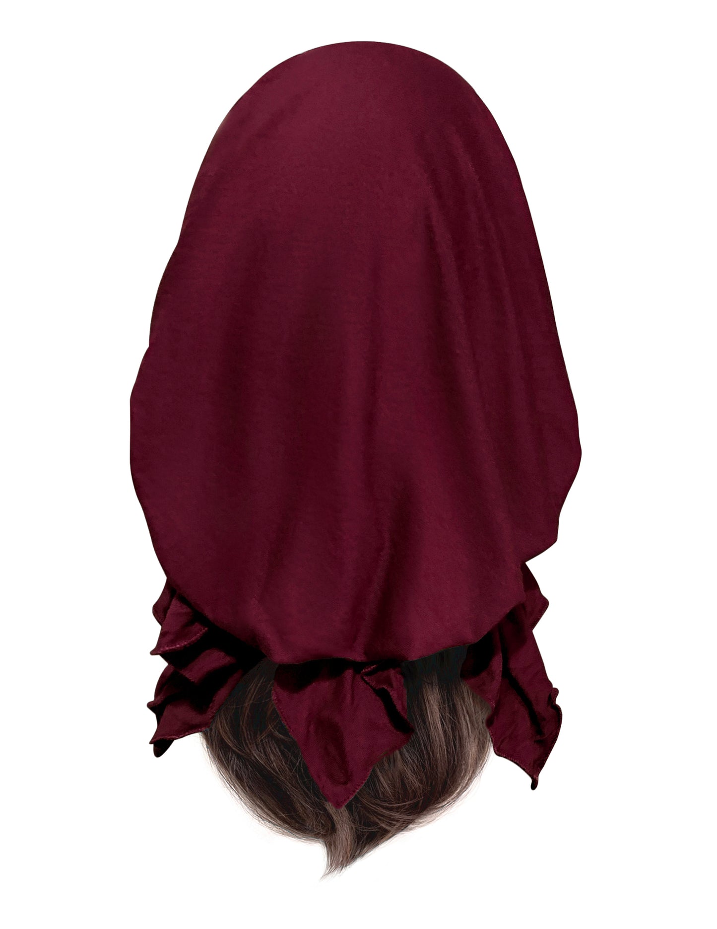 Burgundy red soft cotton pre-tied headscarf