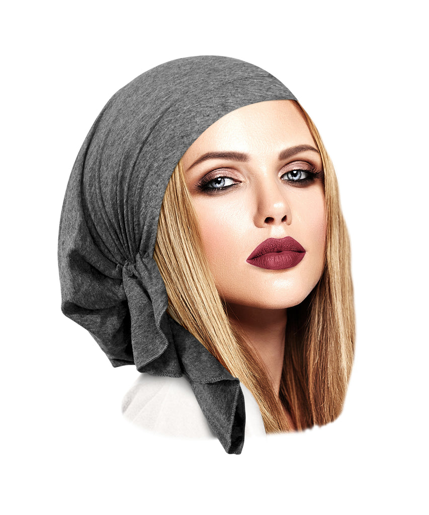 Charcoal gray soft cotton headscarf