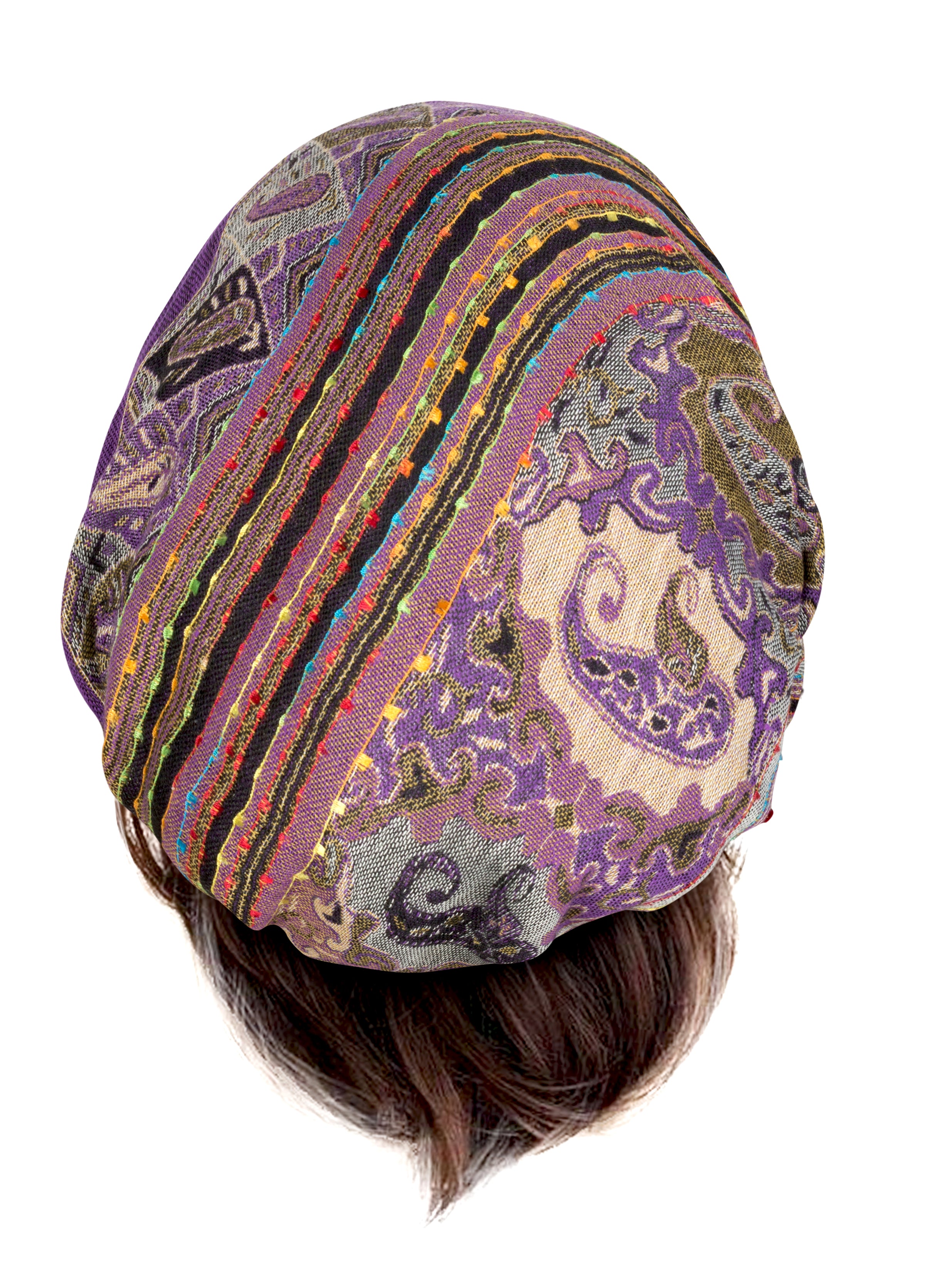 Deep purple cashmere headscarf