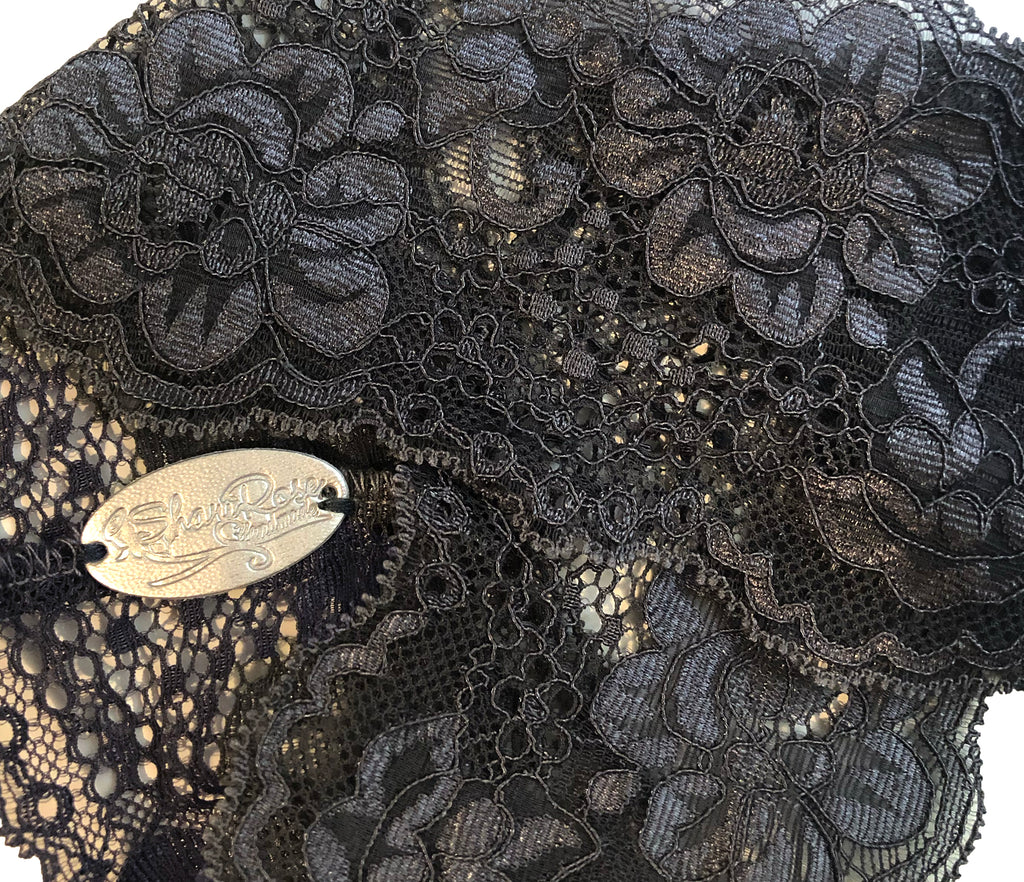 Dark gray lace headband
