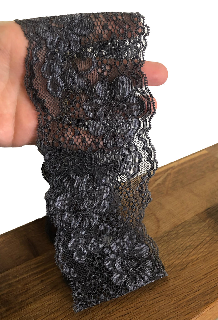 Dark gray lace headband