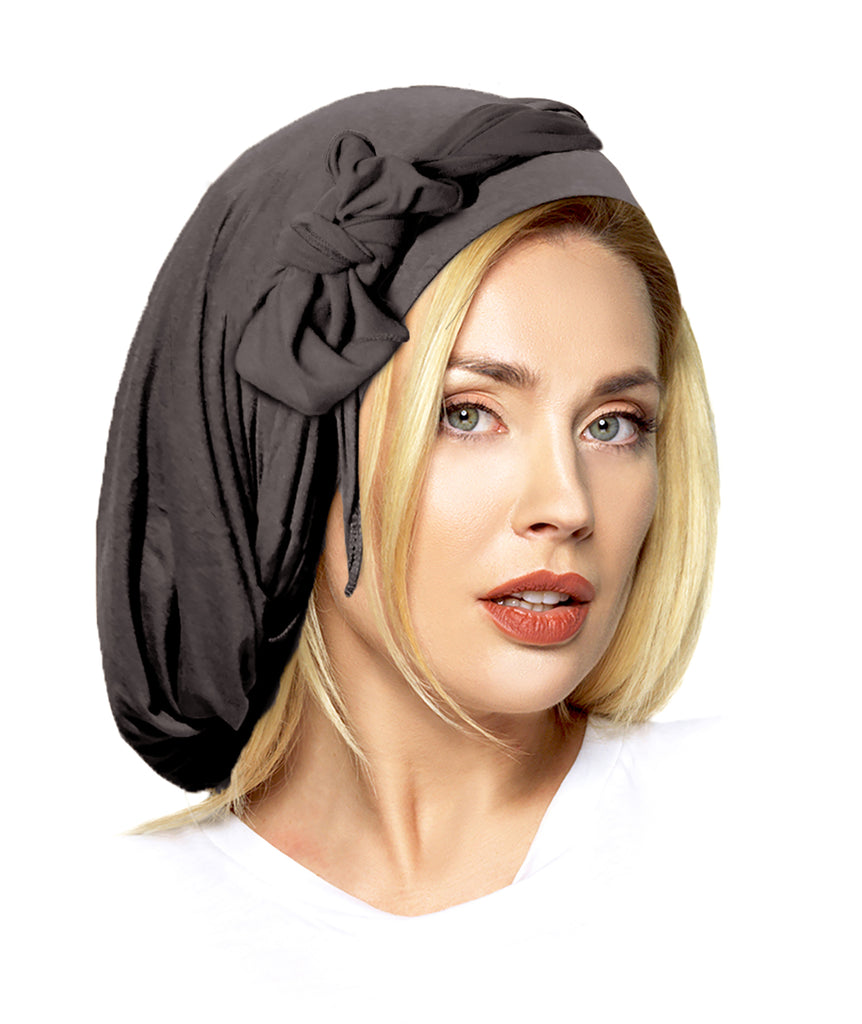 Dark slate gray long pre-tied headscarf