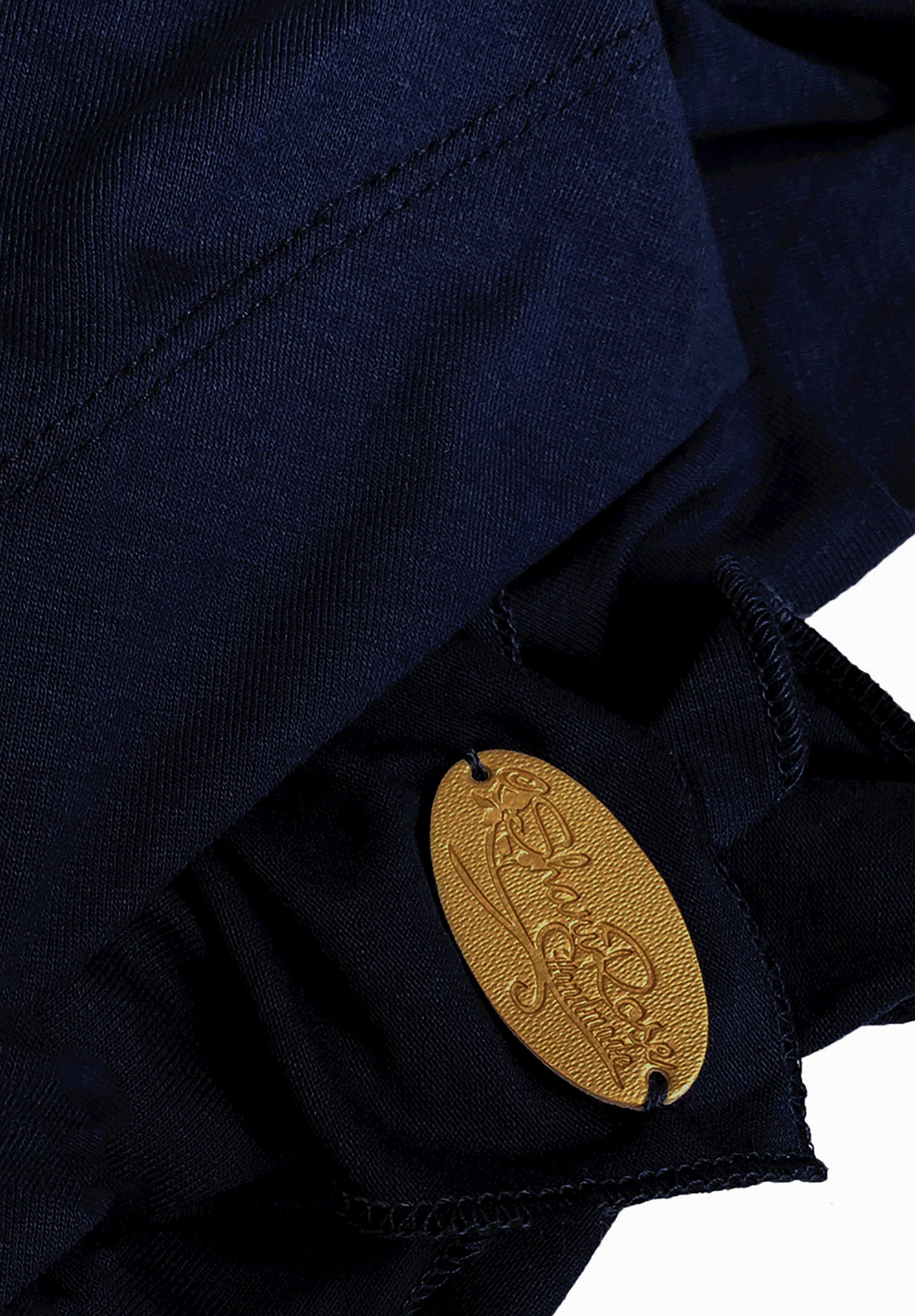 Deep navy blue long cotton headscarf