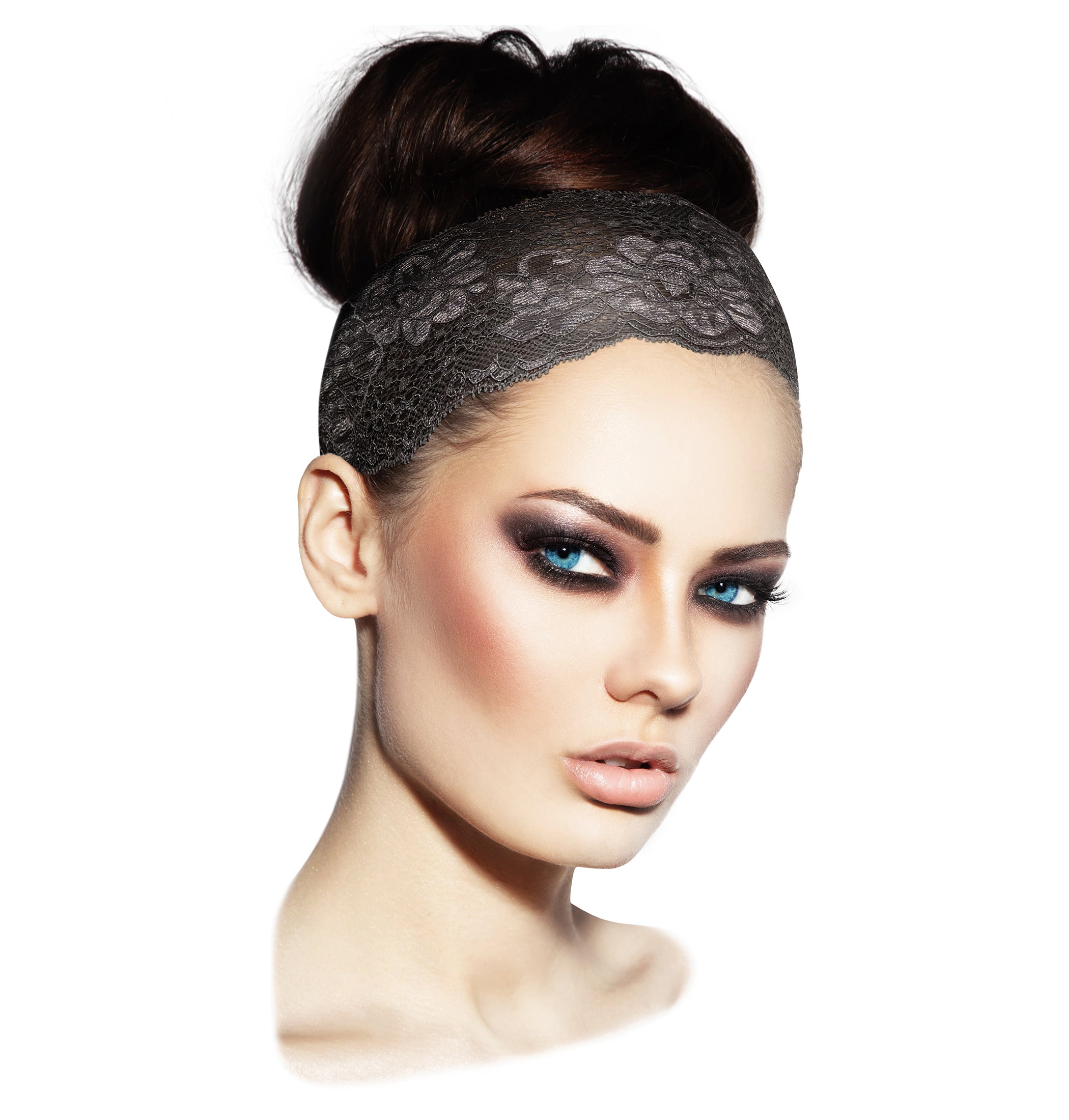 Dark gray lace headband