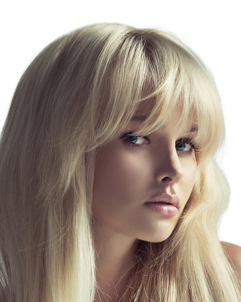 Clip in bangs hair extension mini wig 100% real human (blonde)