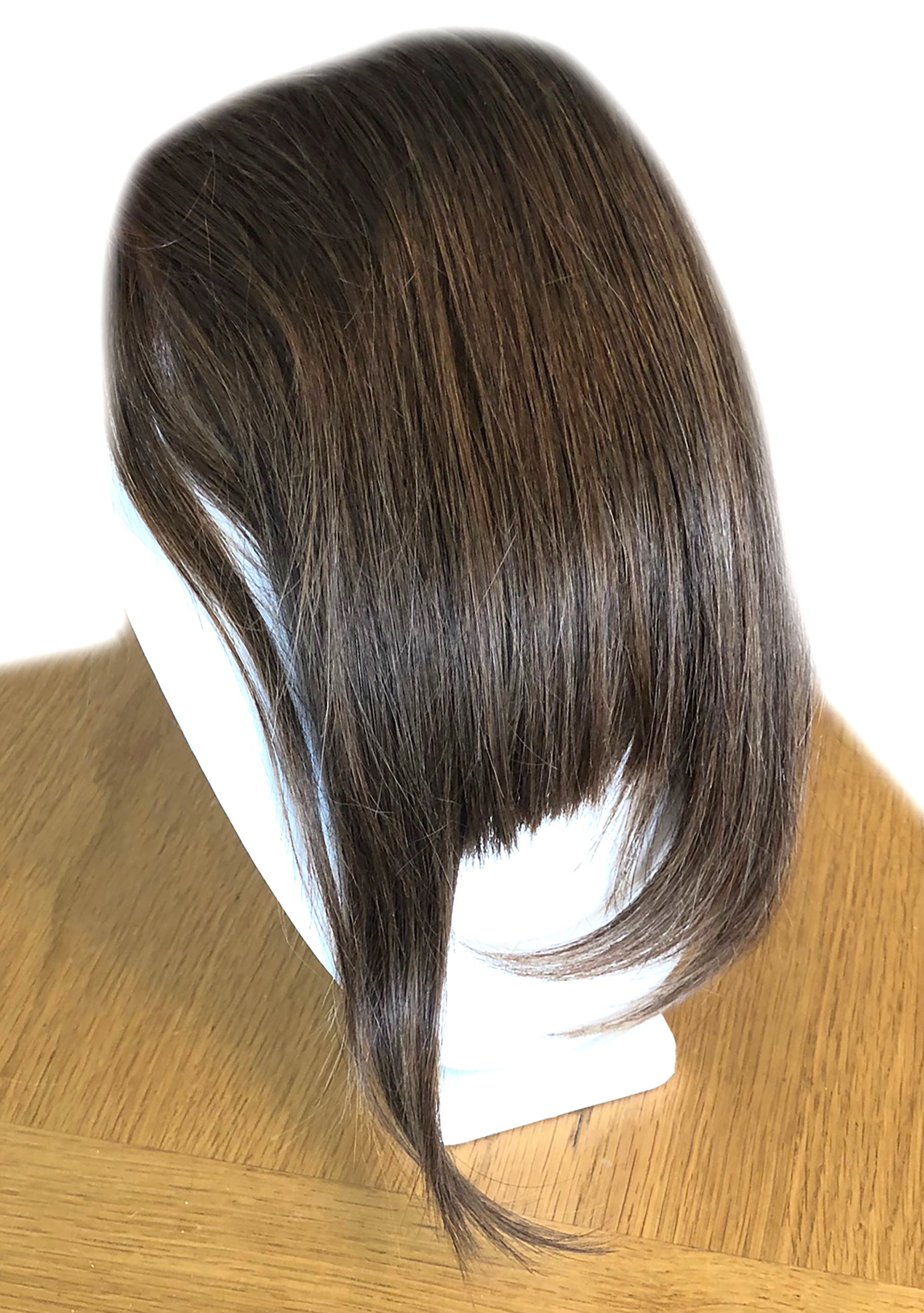 Clip in bangs hair extension mini wig 100% real human (Light brown)