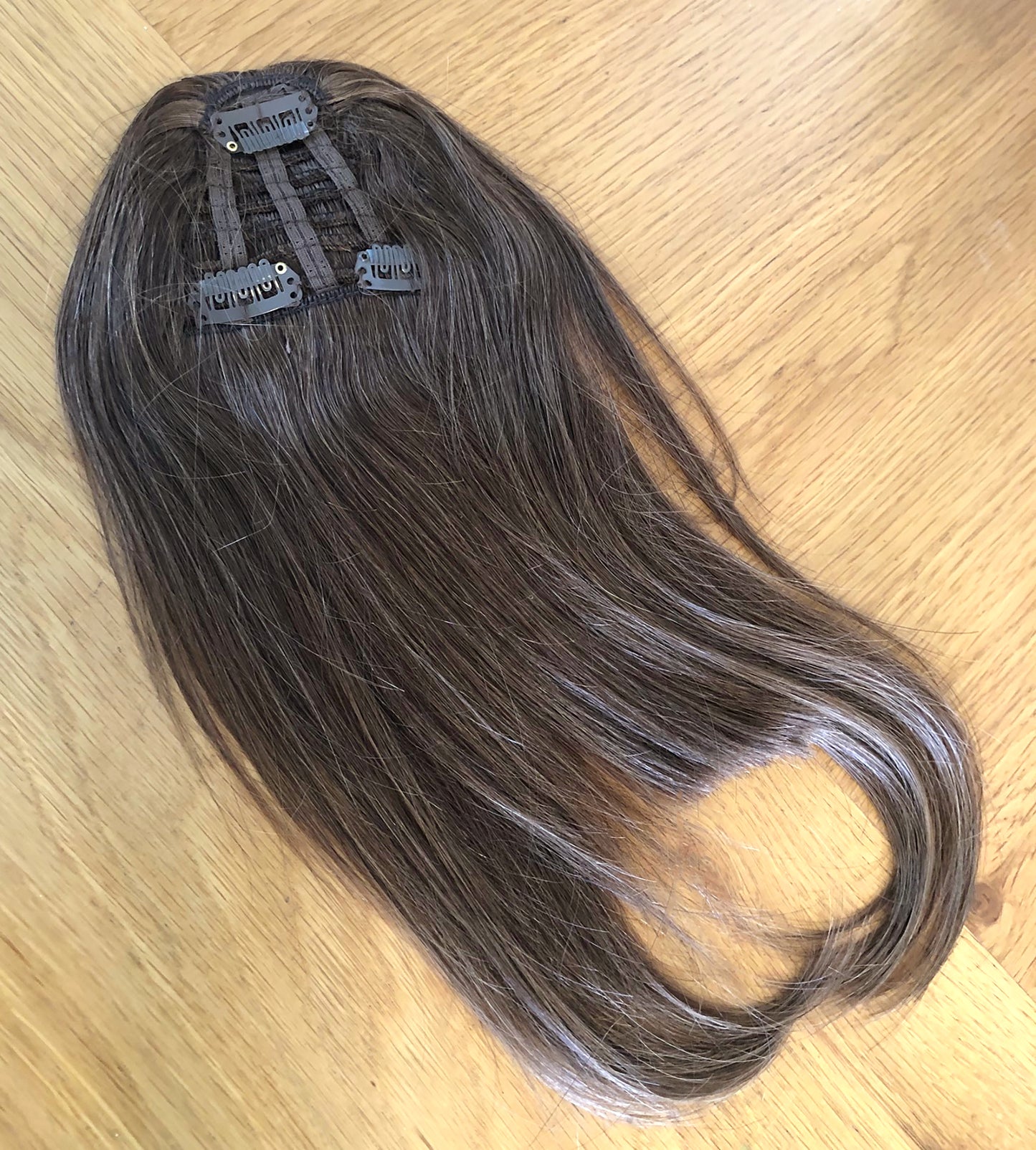 Clip in bangs hair extension mini wig 100% real human (Light brown)