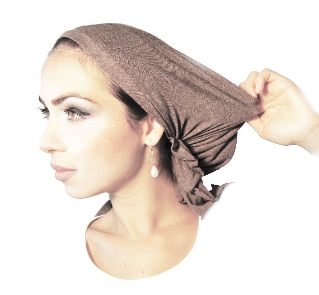 Non-slip beige velour headband for wigs & headscarves