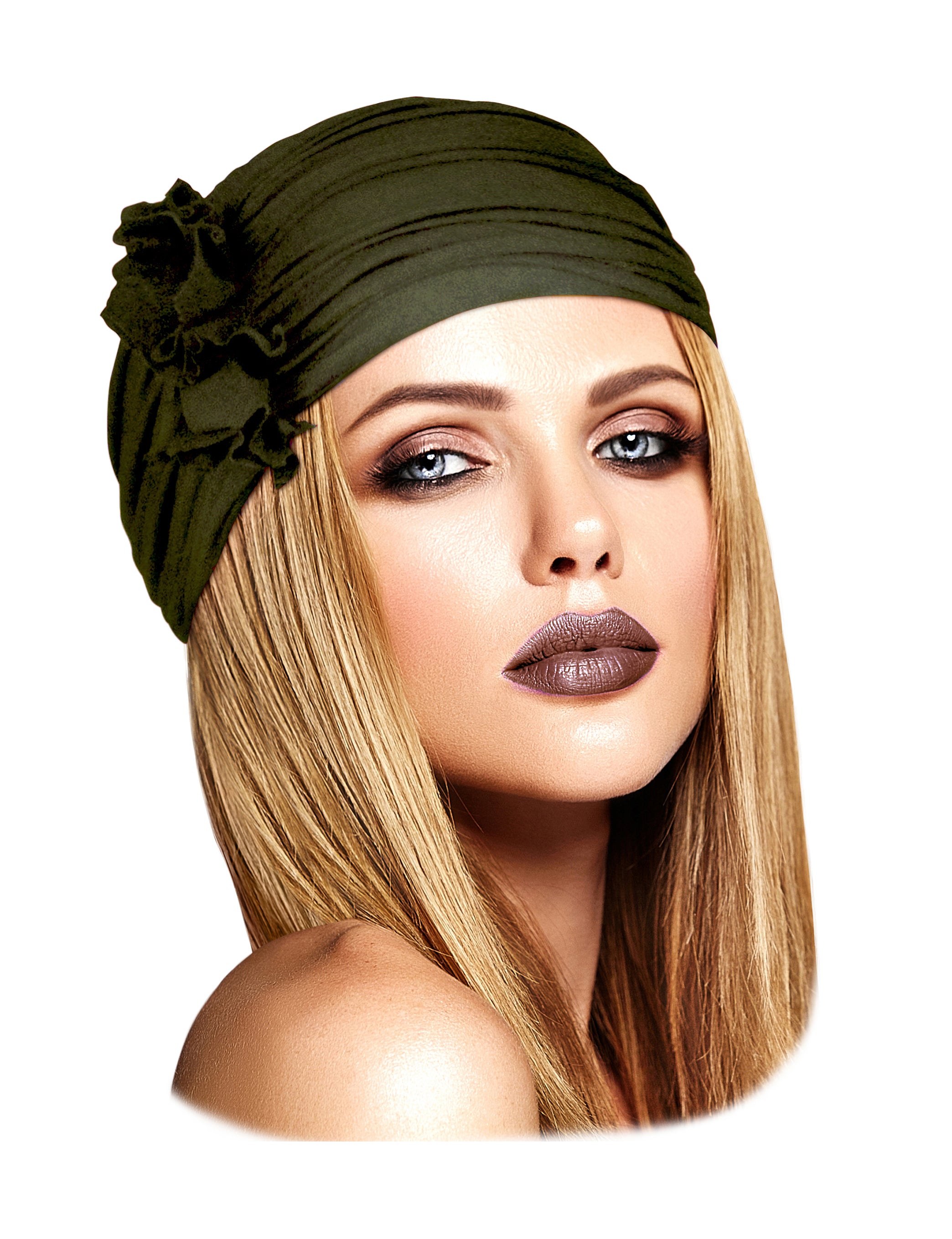 Olive green soft cotton turban headband