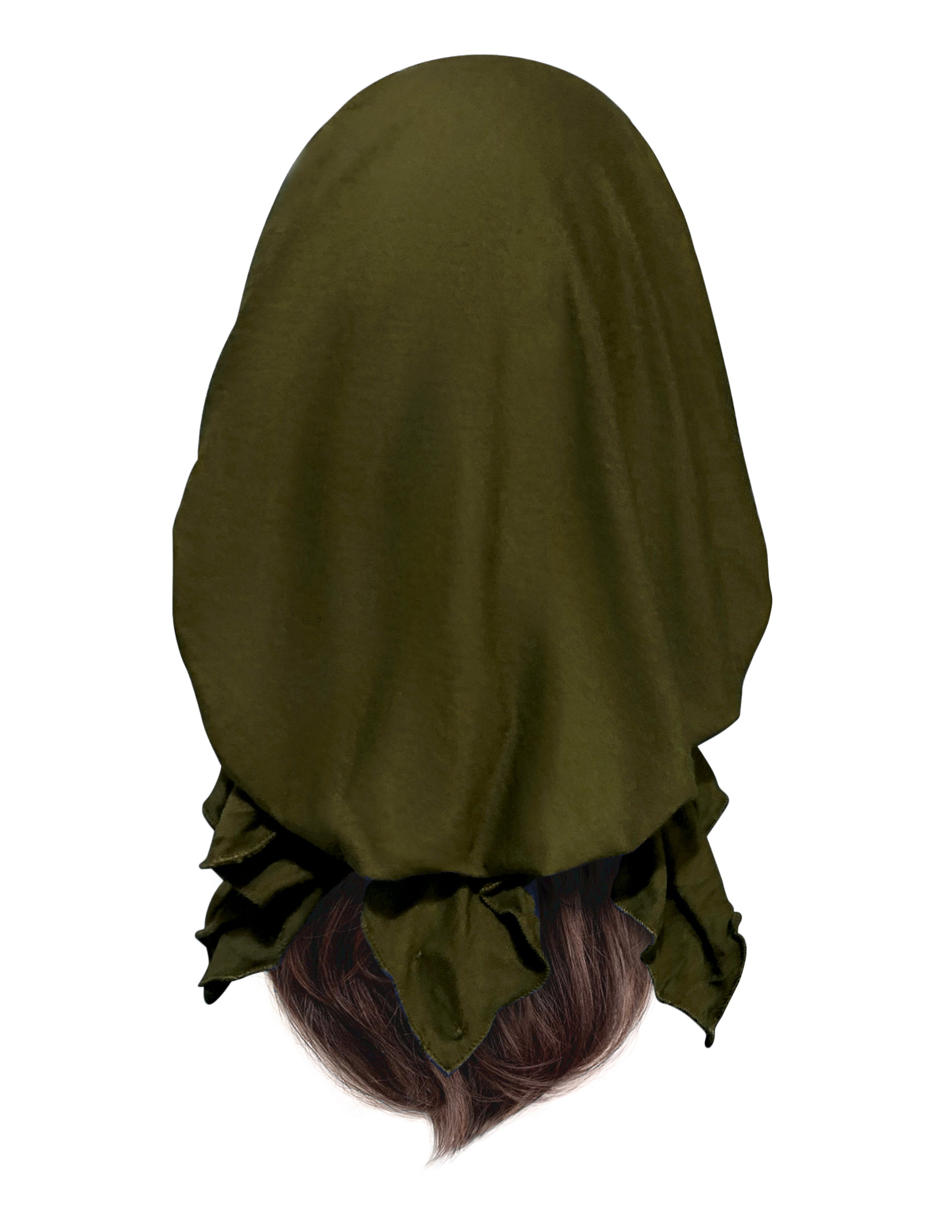 Olive green soft cotton headscarf