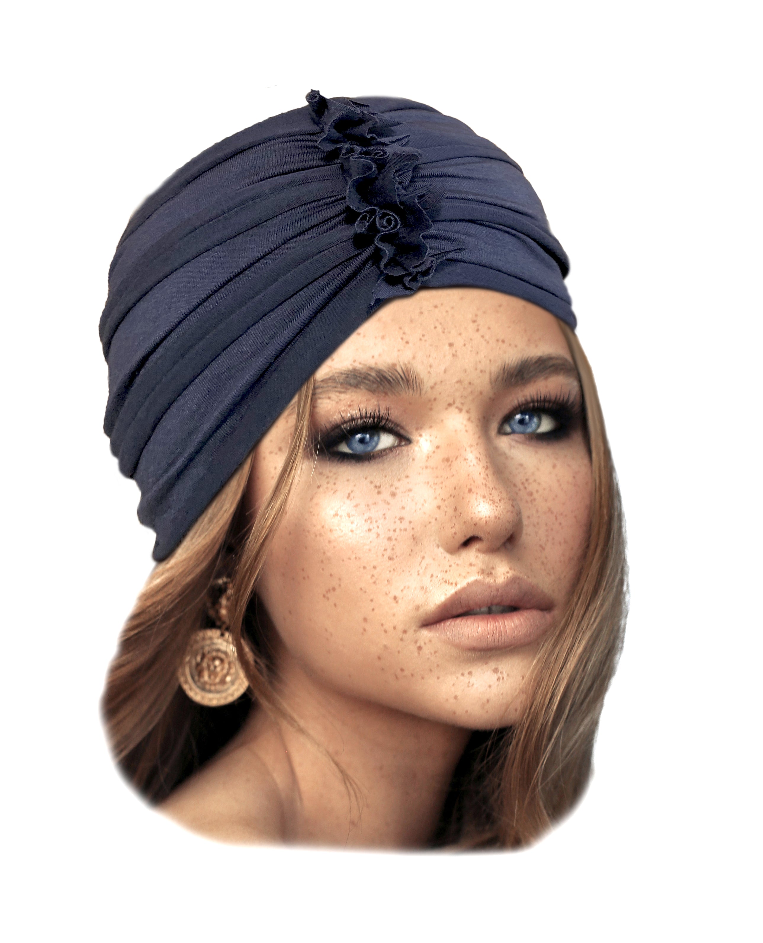 Periwinkle blue cotton turban headband