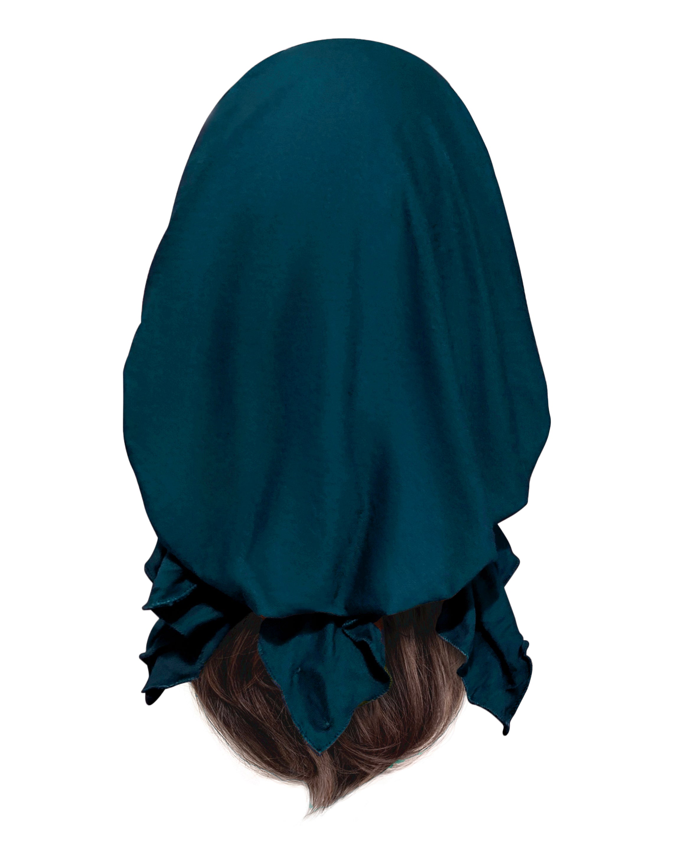 Teal soft cotton pre-tied headscarf