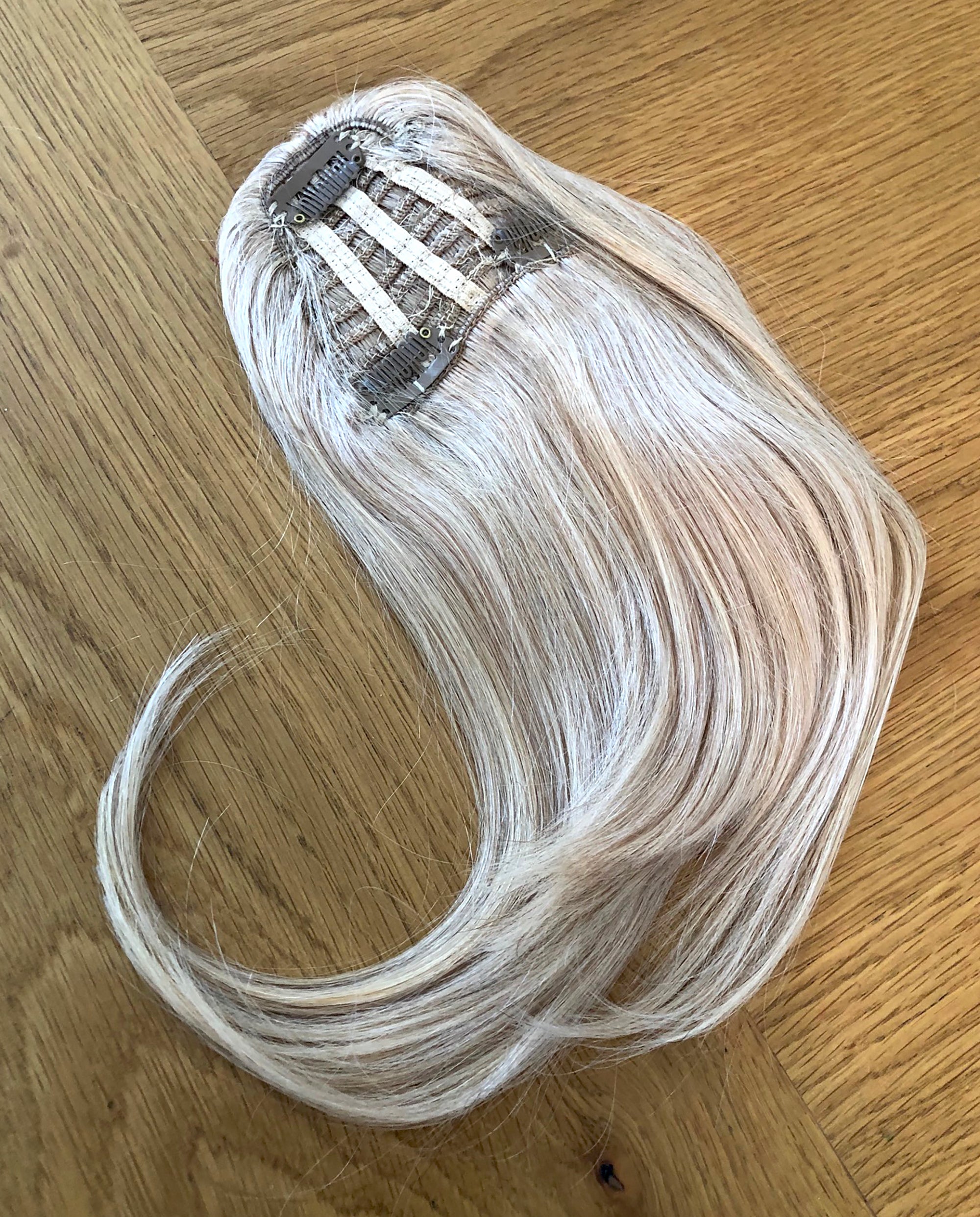Clip in bangs hair extension mini wig 100% real human (blonde)