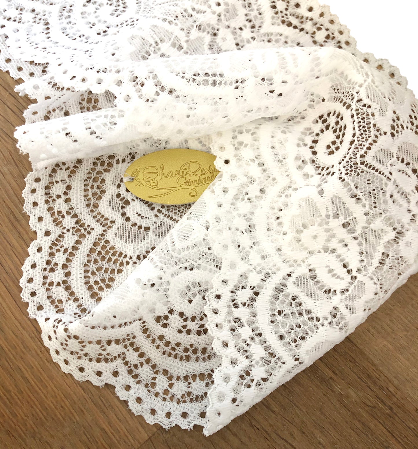 White vintage floral lace headband