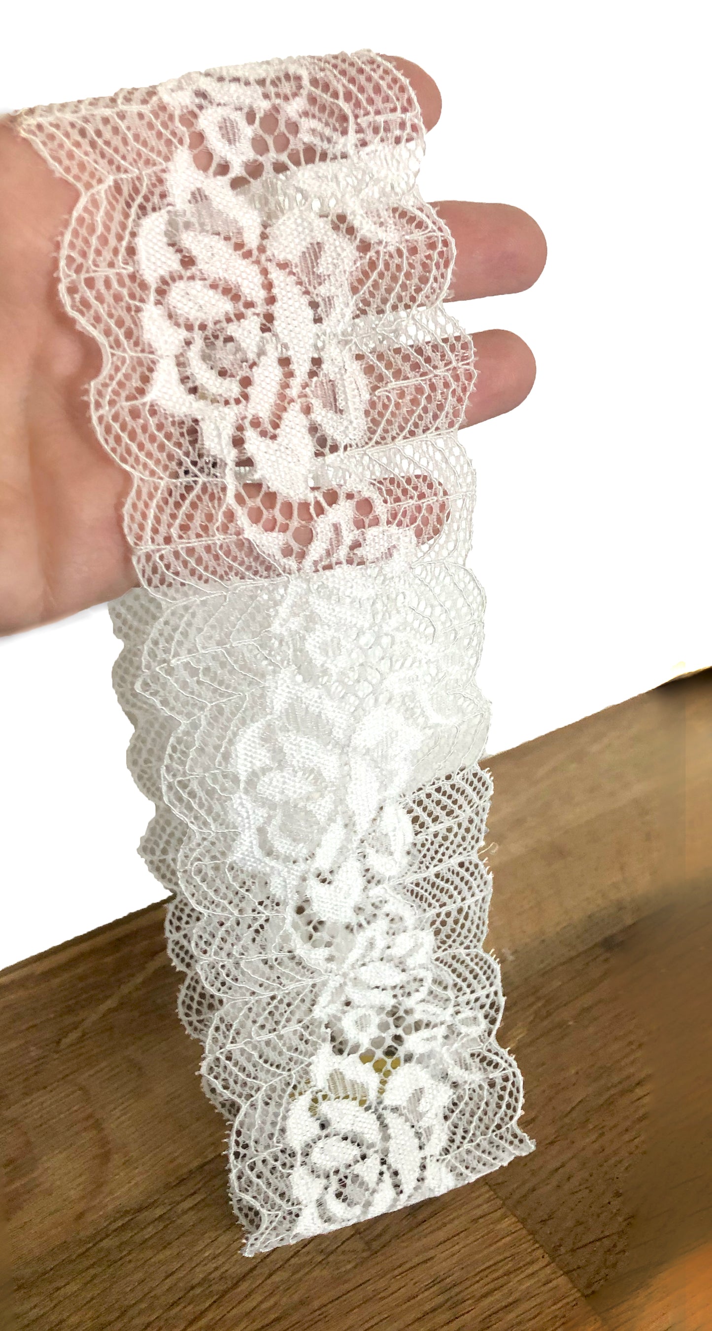 Delicate white floral lace headband
